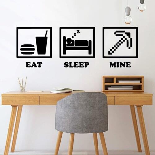 Largeeat sleep mine Vinyl Wallpaper Roll Furniture Decorative For Kids Rooms Home Decor Decal Creative Stickers