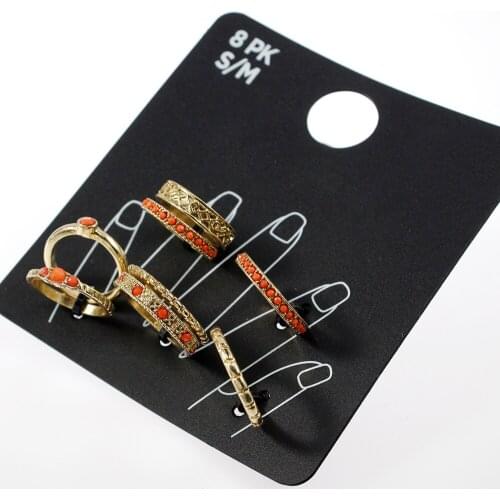 8 Pcs/set Fashion Gold Color Ethnic Midi Knuckle Rings For Women Girl Bohemian Female Finger Ring Set Boho Jewelry Party Gift