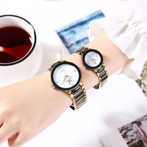 Fashion casual suit rhinestone steel band watch couple watch ladies watch