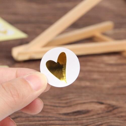 160 pcs/lot Round Bronzing Heart Gift Seal Label Sticker DIY Kraft Adhesive Stickers for Paper Envelope Letter Stationery