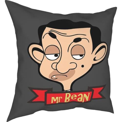 Keep Laugh Mr Bean Pillow Case Decoration Cushion Cover Throw Pillow for Sofa Polyester Double-sided Printing Gift Idea