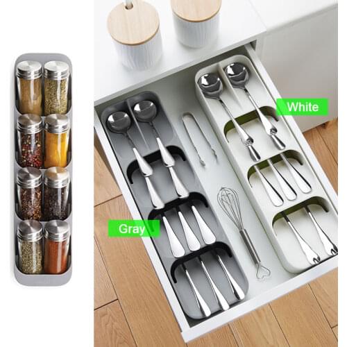 New Kitchen Cutlery Storage Tray Knife holder Kitchen Organizer Kitchen Container Spoon Fork Storage Separation Knife Block