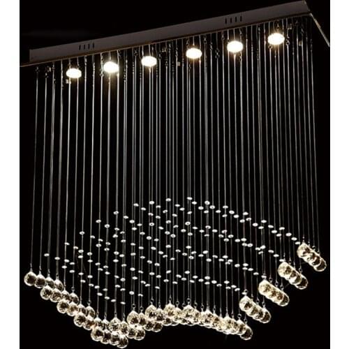 New Luxury Design Living Room LED Light Crystal Light Crystal Chandelier Modern Lighting Gloss Suspension Chandelier 110V-220V