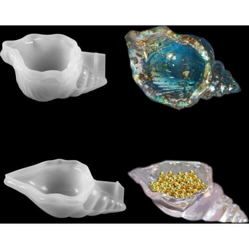 1 Pcs 3D Conch Shell Silicone Molds Makeup Sponge Egg Storage Box Epoxy Resin Mold Fir DIY Jewelry Making Decor Accessories