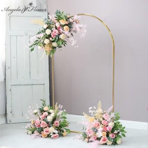 Customized New Wedding Arch Corner Flower Artificial Flower Row Hanging Wedding Backdrop Layout Road Lead Flower Arrangement