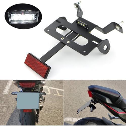 Fit For Honda CB650R CBR650R 2019 2020 License Plate Holder Bracket Rear Tail Tidy Fender Eliminator Kit Aluminum Black 1 SET