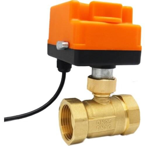 1/2" 3/4" 1" 2" Motorized Ball Valve 220V 12V 24V 3-Wire 2 Point Control Brass Electric Ball Valve With Manual Switch