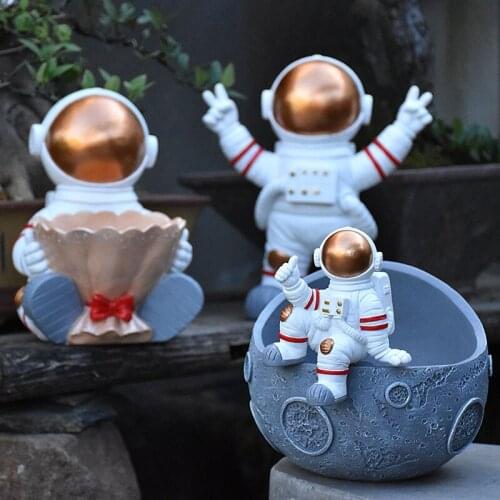 Modern Spaceman Astronaut Resin Vase Crafts Ornament Garden Patio Balcony Figurines Flower Pot Home Decoration Accessories