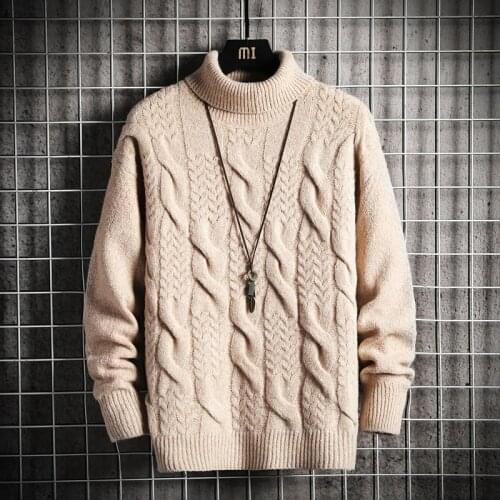 Young man turtleneck autumn/winter 2021 more easing trend restoring ancient ways twist sweater