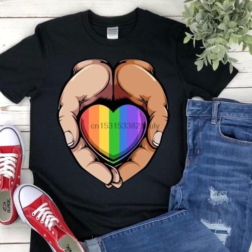 Rainbow LGBT Heart Flag Gay Lesbian Bisexual Transgender LGBTQ Pride Month Skin Color Civil Human Rights TShirt