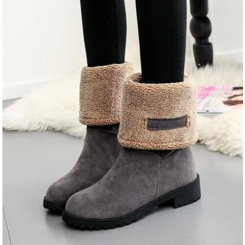 Women Shoes 2021 Winter Warm Female Martin Boots Suede Women Booties British Retro Trend Women Naked Snow Boots Botas De Mujer
