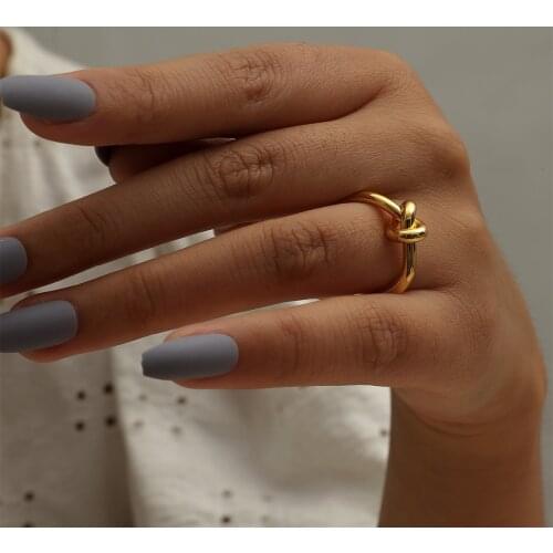 MANGOSKY 925 Silver Fashion Knot Design Adjustable Size Women Ring