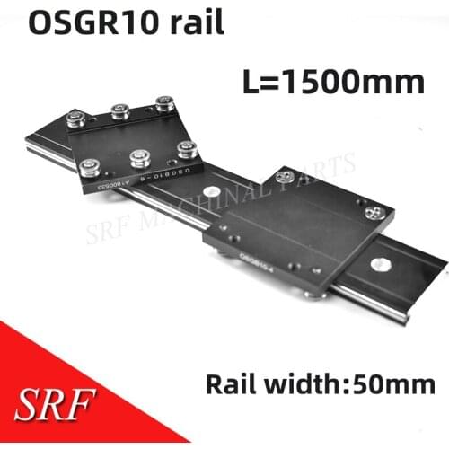 50mm width Dual Axis Linear Roller Guide 1pcs OSGR10 L=1500mm with OSGB10 Roller linear guide rail slide block