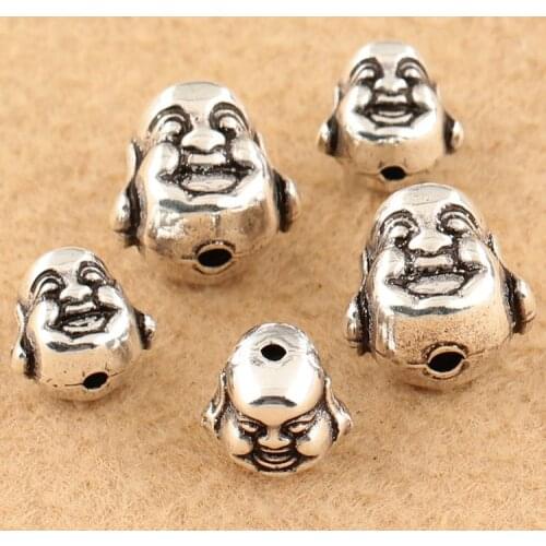 100% 925 Silver Buddha Statue Beads Tibetan Buddha Beads Beads DIY Bracelet Beads