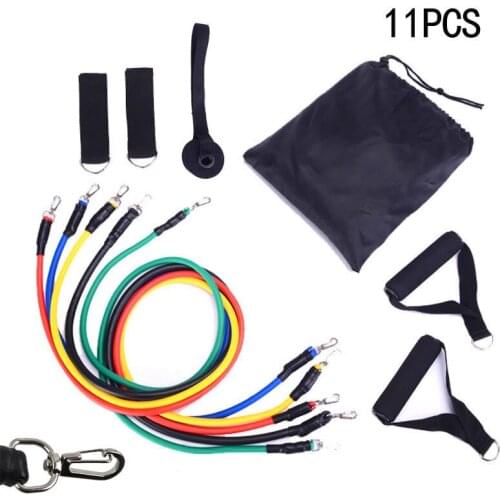 11Pcs TPE Latex Resistance Bands Crossfit Training Exercise Yoga Tubes Pull Rope Rubber Expander Elastic Bands Fitness with Bag