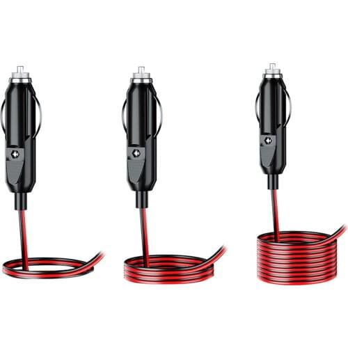 12V 24V DC Car Cigarette Lighter Plug Male Connector 20A Fused with 0.6m 1.5m 4m Wire Motorcycle Female Extension Cord