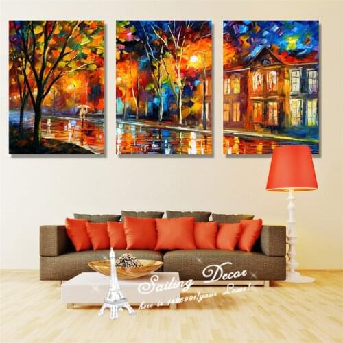3 Pieces Canvas Painting On The Wall Home Decor Canvas Pictures For Living Room Tree Lights With Ones Umbrella