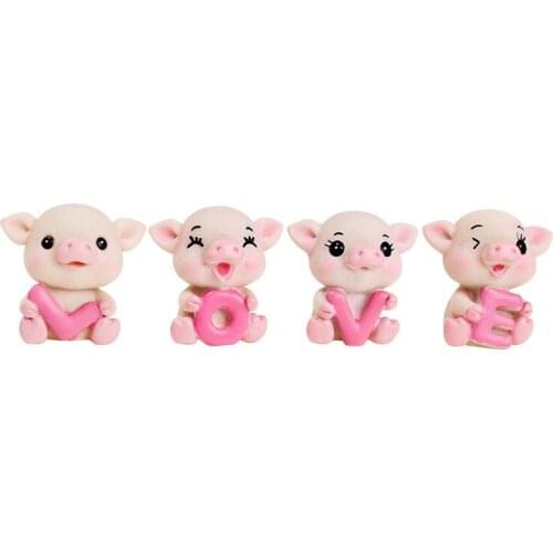 4pcs/set newest car ornaments Cute LOVE Little Pig interior Decoration Car Decorative Accessories high quality free shipping