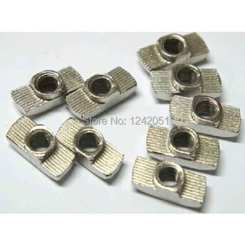 50PCS M3 T nut Hammer Head Fasten Nut Connector Nickel Plated for 30 series Slot Groove 8