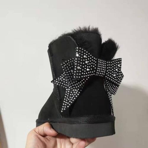 Fashion Genuine Sheepskin 2020 Natural Wool Shoes Women Real Sheepskin Womens Winter Woman Snow Boots Women Boots Women Shoes