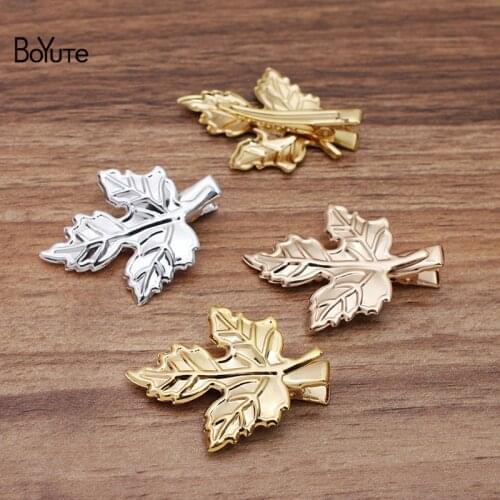 BoYuTe (20 Pieces/Lot) 30*40MM Maple Leaf Hairpin Materials Factory Supply Diy Jewelry Accessories Wholesale