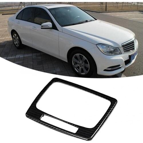 Left-Hand Drive Carbon Fiber Center Control Shift Panel Cover Trim Fit for C-Class W204 2008-2014 Protection