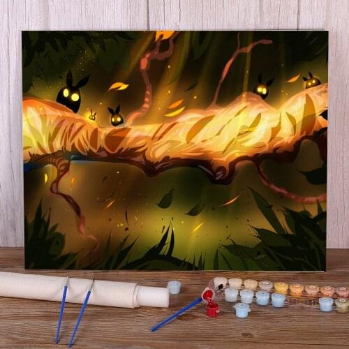 Scenery Hello Paint By Numbers Set Acrylic Paints 50*70 Painting On Canvas Wall Decoration Kids Handiwork Drawing