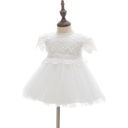 Baby Girls Christening Dresses Kids Lace Bodice Tulle Birthday Wedding Dress Formal Toddler Vestido