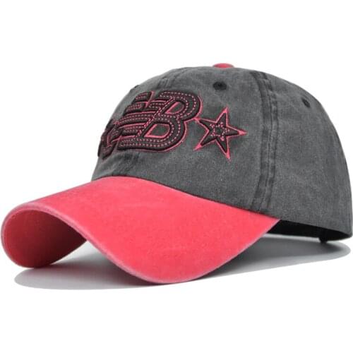 [DIFF COOL]Stitching three-dimensional embroidery retro rebound hat unisex wash cowboy hat letter trucker baseball cap