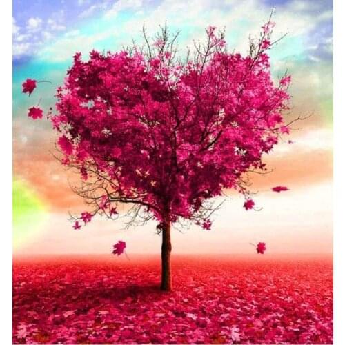 JMINE Div 5D red Love Heart Tree Full Diamond Painting cross stitch kits art High Quality Plant 3D paint by diamonds
