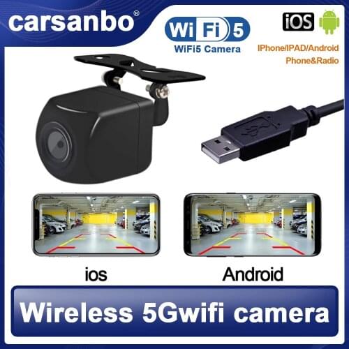 WIFI Wireless Car Rear View Camera and Front view camera 720P HD Reverse Parking Back up Camera Night Vision for IOS and Android