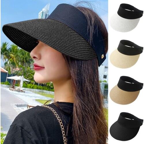 Solid Color Sun Protection Hat Beach Sun Hats For Women Summer Cap Fashionable Visor Protection Hat Casquette Homme кепка мужска