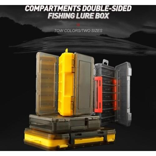 Fishing Box 12 14 Compartments Fishing Accessories Lure Hook Storage Boxes Double Sided High Strength Fishing Tackle Box