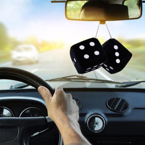 Two Same Color Cartoon Dice Gift Car Interior Decoration Rearview Mirror Hanger Interior Ornaments sieve Plush sucker pendant