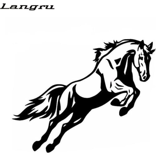 Langru Hot Sale Car Stying Mighty Jumping Horse Bumper Car Body Decal Funny Vinyl Car Sticker Jdm