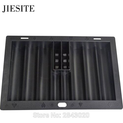 Hot 500 Black Texas Hold'em Poker Chip Tray Black Jack Plastic Tray Gambling Casino Poker Club Board Game Accessory