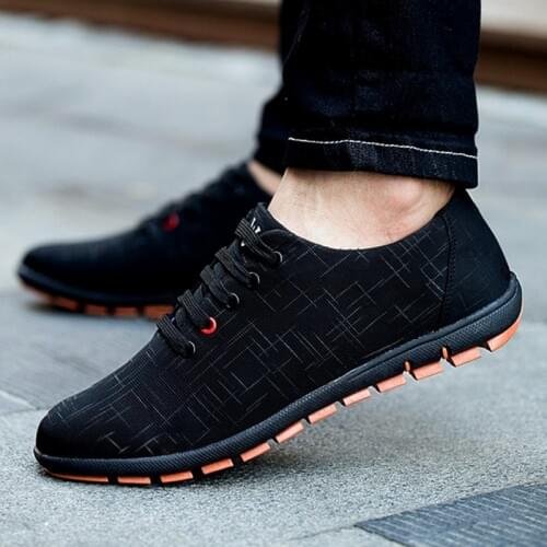 New Spring/Autumn Men Shoes Big Size Mens Casual Shoes Breathable Lace Up Canvas Flat Shoes For Men Zapatillas Hombre 45,46,47