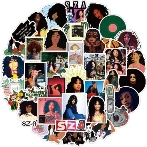 10/30/50pcs SZA Singer Stickers DIY Graffiti Decals Waterproof Skateboard Laptop Guitar Suitcase Notebook Fridge Luggage Kid Toy