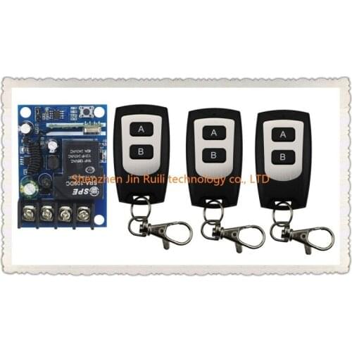 New DC12--48V 12V 24V 36V 48V 1CH 10A RF Wireless Remote Control Switch System teleswitch 3*Transmitter + 1 *Receiver