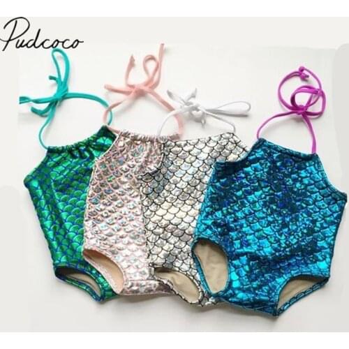 2018 Brand New Toddler Infant Kid Baby Girl Scale Bikini Swimsuit Swimwear Bathing Suit One Piece Swimming Strap Clothes 6M-7T