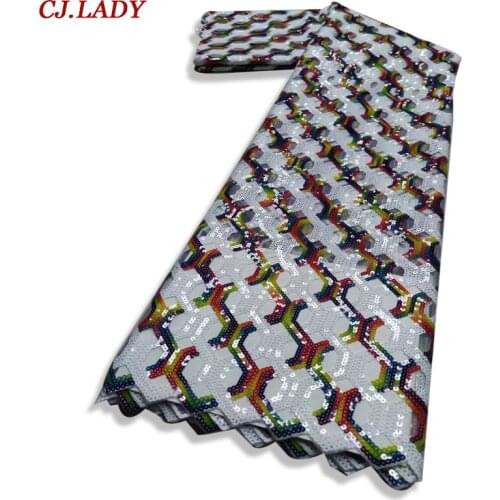 2021 Latest French Lace Fabric Mesh African Lace Fabric Sequins Nigerian Lace Fabric High Quality Dress For Wedding Party Dress