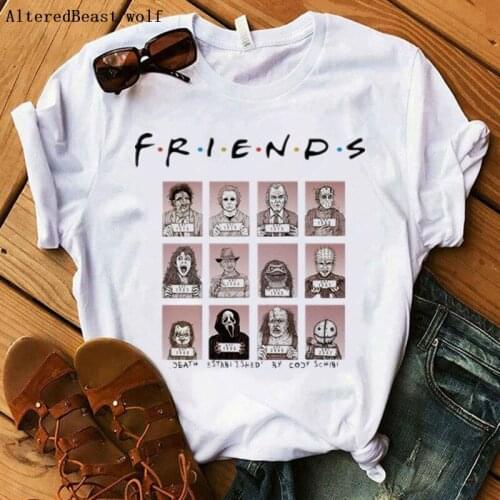 New summer friends women horror harajuku cartoon print tops female casual Friends TV Show women vogue halloween short sleeve tee