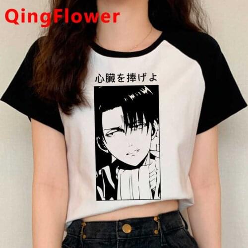 Attack on Titan Shingeki No Kyojin Levi top tees women harajuku graphic tees women kawaii plus size grunge top tees tumblr