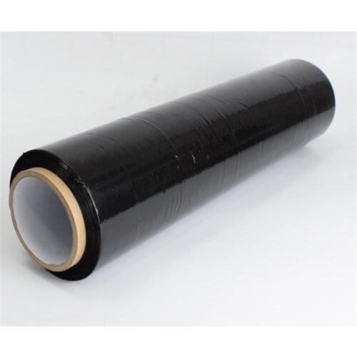 One Roll /200 Meters PE Black Winding Film Industrial Packaging Stretch Film Strong Tensile Protection Privacy Width 50cm 2Kg