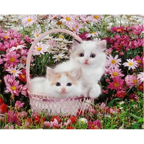 Full square diamond painting daisy cats rhinestone embroidery picture flowers diamond dotz toys mosaic art wall sticker decor