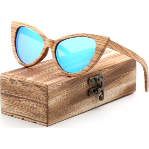 2018 luxury round sunglasses women polarized Cat eye sun glasses wood glasses With box woode ocularia solaria Gafas de sol