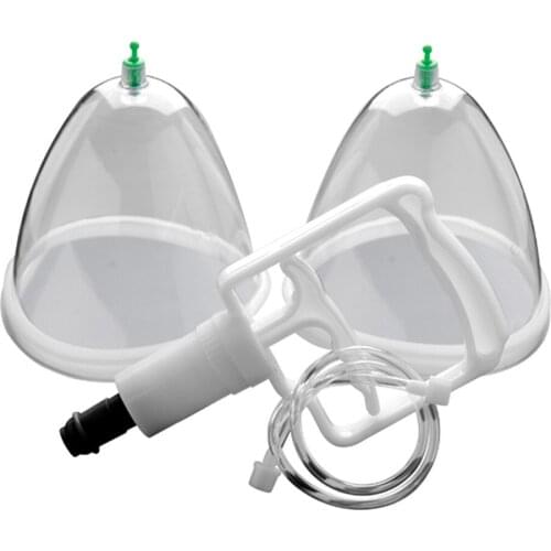 Breast 2 Cups System Breast Enlargement Massager Breastfeeding Suction Pump Heating Suction Cup Enhancer Squeeze Bottles #G2