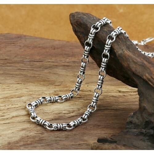 S925 silver style customized extension manual 4m slub Necklace