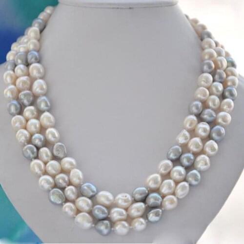 Gorgeous 11-12mm Tahitian baroque south sea multicolor pearl necklace 48inch 14k/20