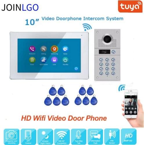 10 Inch Touch Screen 960P WIFI Video Intercom Doorbell Door Phone System For Home Secutiry Code RFID Camera Tuya Remote Unlock